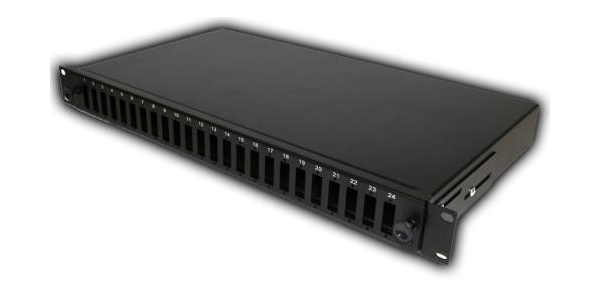 1U, Sliding Fiber patch panel, with front Faceplate 24 port SC Duplex-img-1